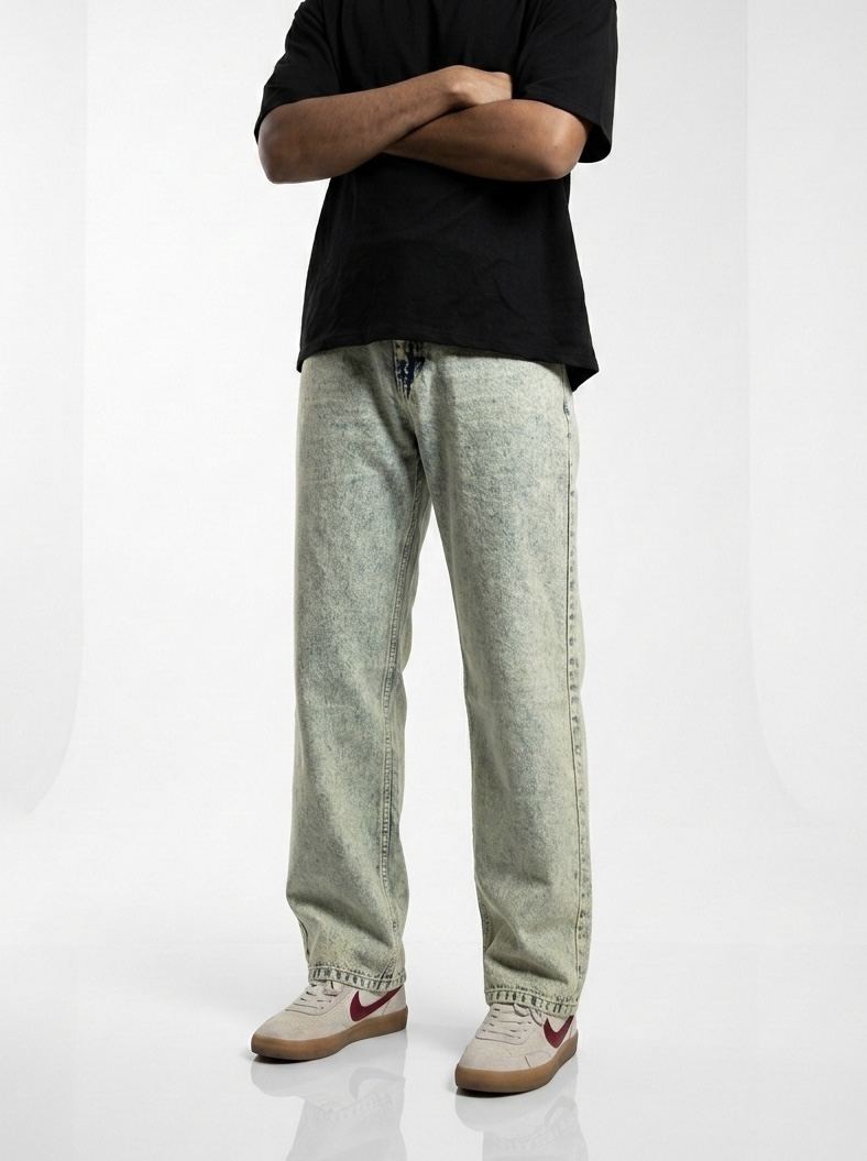 Washed Black Denim Jeans